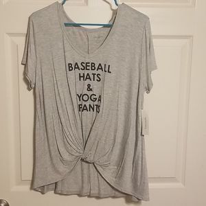 NWT Flowy women's tee baseball hats and yoga pants